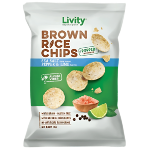 Livity Brown Rice Chips Pepper & Lime